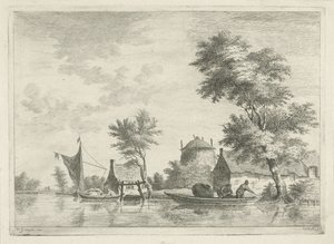 River Landscape with Haystack