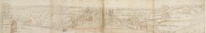 Oatlands Palace from the South, Verso: Richmond Palace and Roofs of Oatlands by Anthonis van den Wyngaerde