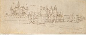 The Chapel and Gatehouse of Hampton Court Palace by Anthonis van den Wyngaerde
