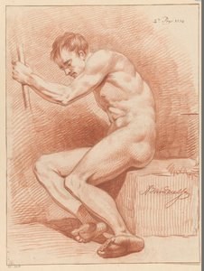 Sitting Male Nude, Side View (2nd Prize 1770)