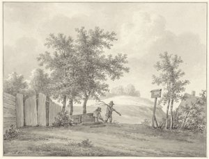 Dune Landscape with Two Gleaners by Anthony Oberman