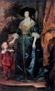 Queen Henrietta Maria and her dwarf Sir Jeffrey Hudson by Anthony van Dyck