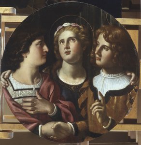 St. Cecilia between St. Tiburtius and Valerianus by Antiveduto Gramatica