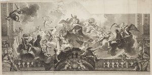 Design of Centre Panel of Ceiling of the Grand Gallery of the Palais Royal, engraved by Nicolas Henri Tardieu (1674-1749)