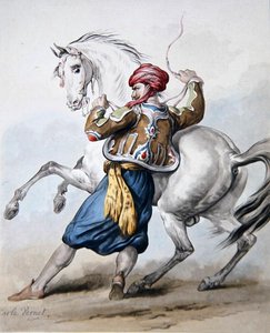 A Persian Tries to Overcome a French Horse by Antoine Charles Horace Vernet