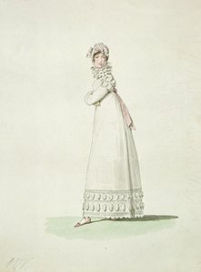Elegant Woman in an Outdoor Dress by Antoine Charles Horace Vernet