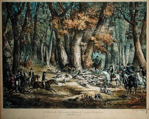 Hunting Deer in the Forest at Compiegne, 27th April 1818