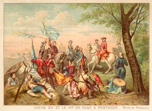 Louis XV of France and Marshal de Saxe at the Battle of Fontenoy, 1745