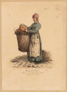 The Cake Seller, number 34 from The Cries of Paris series, engraved by Francois Seraphin Delpech