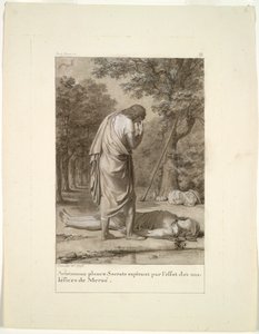 Aristomenes Mourning the Death of Socrates from the Bewitchment of Meroë...The Golden Ass, 1795 by Antoine Denis Chaudet