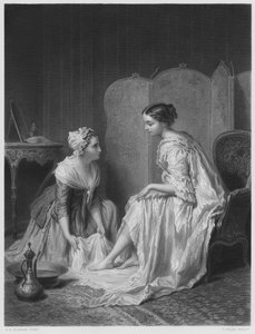 The Foot-Bath (from the picture in the Royal Collection) by Antoine Emile Plassan