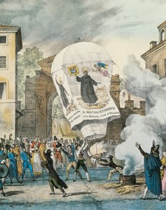 Hot air balloon for San Giuseppe Day in Rome (detail) by Antoine Jean Baptiste Thomas