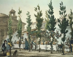 Pantheon street food vendors, Rome by Antoine Jean Baptiste Thomas