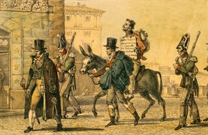 Punishment which involved being led through streets on donkey