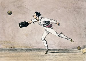 The ball game, colour lithograph from One year in Rome and its surroundings