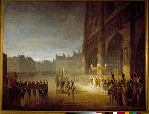 The Benediction of the Flags on the Square of the Cathedrale Notre Dame de Paris in 1804