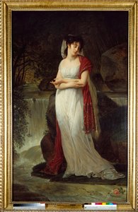 Posthumous Portrait of Christine Boyer. First Woman by Lucien Bonaparte. Painting by Antoine Jean Gros by Antoine Jean Gros