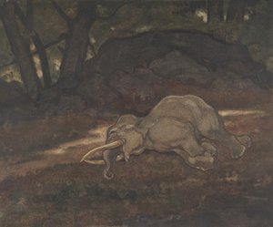 Sleeping Elephant, 1810-75 by Antoine Louis Barye