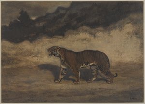 Tiger Walking to the Left by Antoine Louis Barye