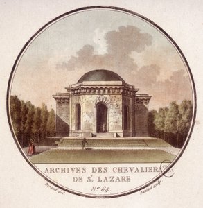 Archives of the knights of Saint Lazarus in Paris. In picturesque views of the main buildings of Paris