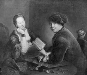 Portrait of the Engraver Georg Friedrich Schmidt and His Wife Dorothea Luise, née Videbant by Antoine Pesne