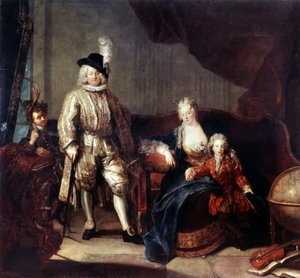 Portrait of Baron von Erlach with his family by Antoine Pesne