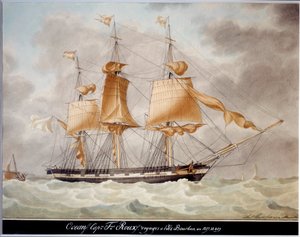 The Ocean Three-Masted Ship, Voyage to the Island of Bourbon