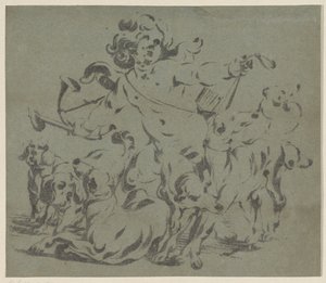 Cupid as Hunter with Dogs
