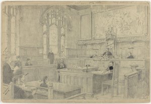 Study of the Entire Composition for the (Unfinished) Painting of the Dutch Court in London, June 1942 by Anton Abraham van Anrooy