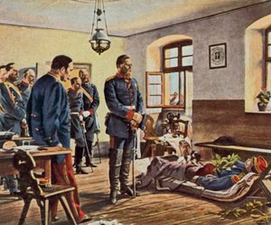 Crown Prince Friedrich Wilhelm at the body of General Douay, 4 August 1870 by Anton Alexander von (after) Werner