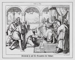 King Frederick I of Germany and the envoys of the Romans