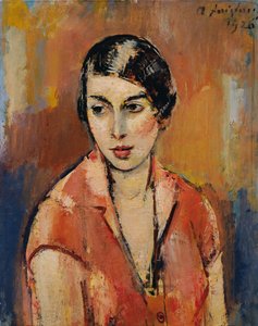 Young Woman in a Pink Dress by Anton Faistauer