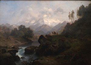 Mountain Landscape with the Wiesbachhorn by Anton Hansch