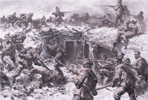 The Defeat of the Moscow Grenadier Corps by Silesian, Prussian and Imperial German Troops, from The Illustrated History of the World War 1914-1915 pub. by Union Berlagsefellfchaft by Anton Hoffman