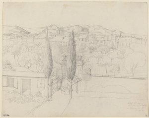 View from My Window, Via Valfonda in Florence (Gardens in Florence Seen from the Artist