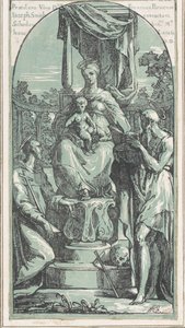 The Virgin and Child Enthroned, Saint Jerome at Lower Right, Saint Francis