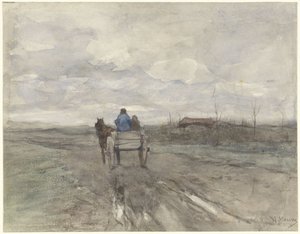 Farm Cart on a Country Road by Anton Mauve