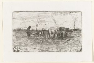 Plowing Oxen by Anton Mauve