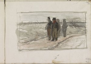 Four Men on a Path by Anton Mauve