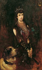 Empress Elisabeth with Saint Bernard Dog