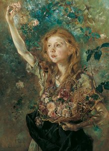 The Rose Picker by Anton Romako