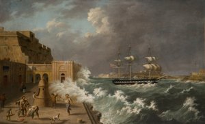 Harbour Scene, Malta by Anton Schranz