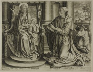 Saint Luke Painting the Virgin by Anton Wierix