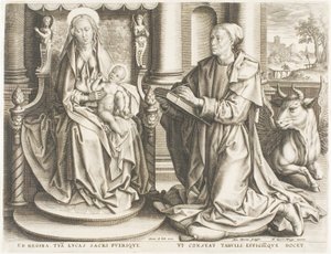 Saint Luke Painting the Virgin by Anton Wierix