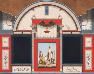 Wall Painting of a Roman House on the Grounds of Villa Negroni in Rome, Adonis with Youth. 1779