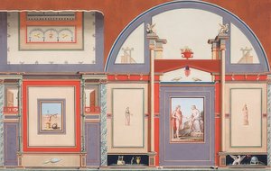 Wall Painting of a Roman House on the Grounds of Villa Negroni in Rome, Mars (?), Venus and Cupid. 1793 by Anton von Maron
