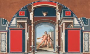 Wall Painting of a Roman House on the Grounds of Villa Negroni in Rome, Drunken Hercules. 1781 by Anton von Maron