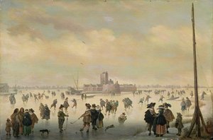 Skating Scene by Antoni (1594 1641) Verstralen