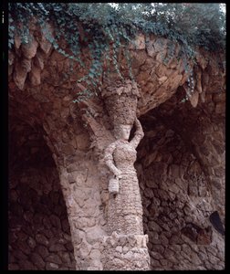 Art Nouveau: Statue Detail of Park Guell Architecture by Antoni Gaudi