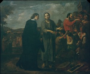 Bernat de Quintaval Distributes His Riches to the Poor by Antoni Viladomat Y Manalt